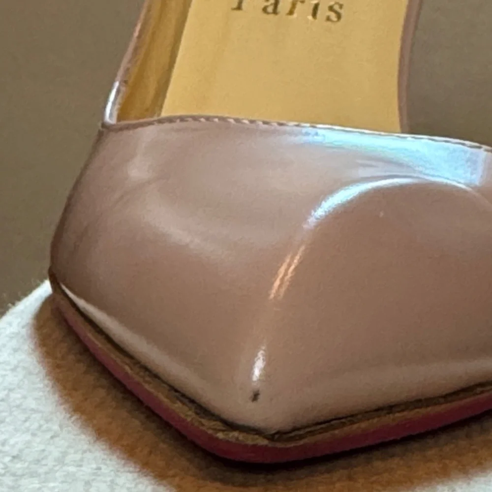 Authentic Christian Louboutin 37 Blush Pink/Taupe high heels - Picture 15 of 16